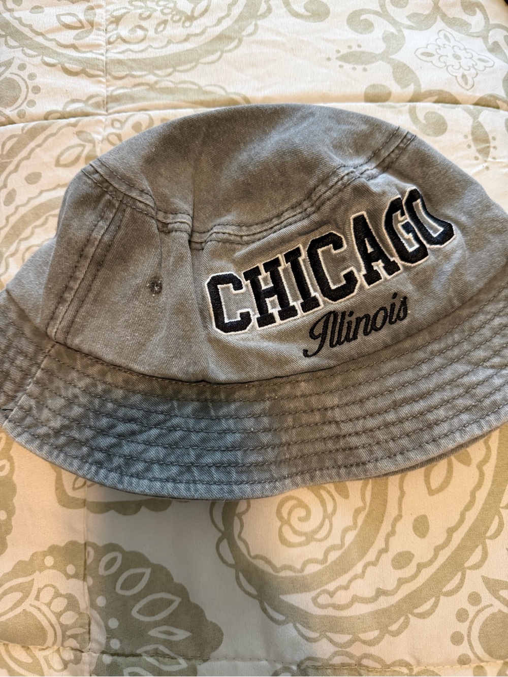 Chicago Illinois Grey Bucket Hat